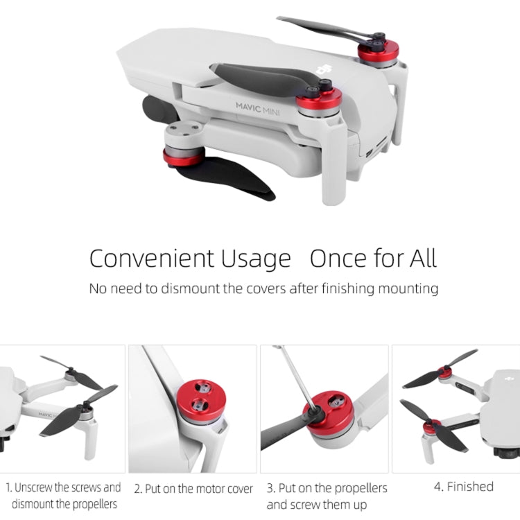 Sunnylife Dust-proof Waterproof Aluminum Alloy Motor Cover for DJI Mini 3 Pro/Mavic Mini/Mini SE(Red) - HoMEdemic™ 