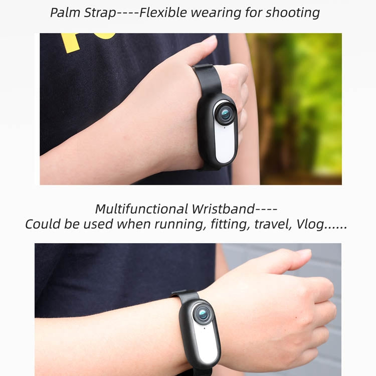 Sunnylife  IST-Q9335 Camera Strap Silicone Protective Cover Wristband Palm Backpack Bicycle Strap Cat Collar For Insta360 GO2(Black) - HoMEdemic™ 