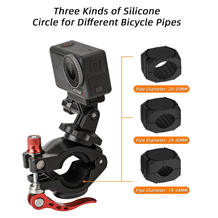Sunnylife Sports Camera Universal Bicycle Clamp 360 Rotation 19-35mm Clip for DJI Action / Insta360 / GoPro (Black) - HoMEdemic™ 