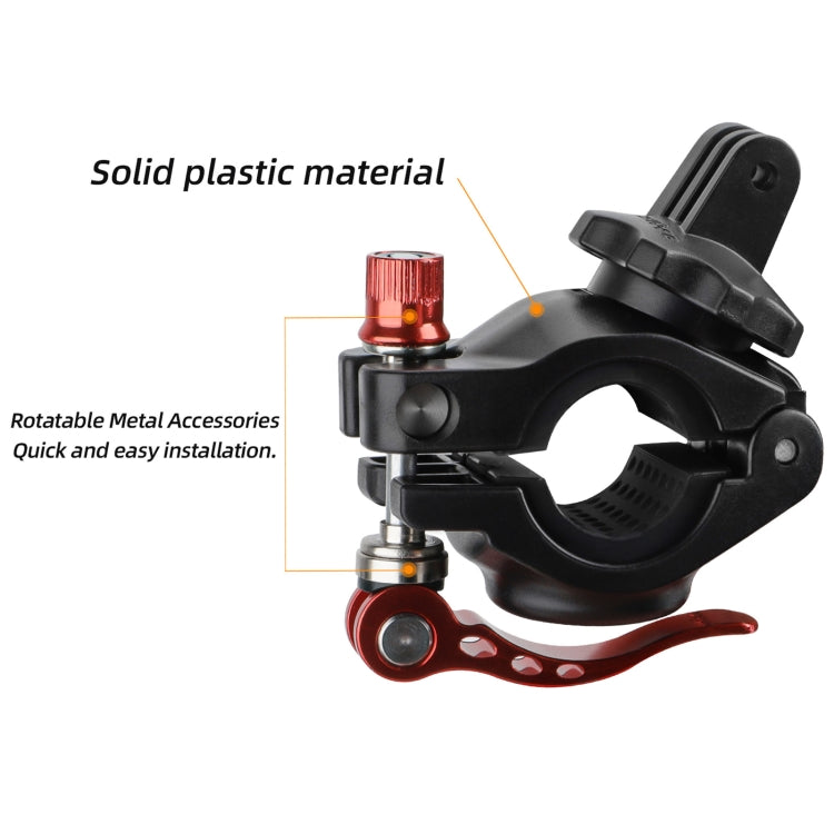 Sunnylife Sports Camera Universal Bicycle Clamp 360 Rotation 19-35mm Clip for DJI Action / Insta360 / GoPro (Black) - HoMEdemic™ 