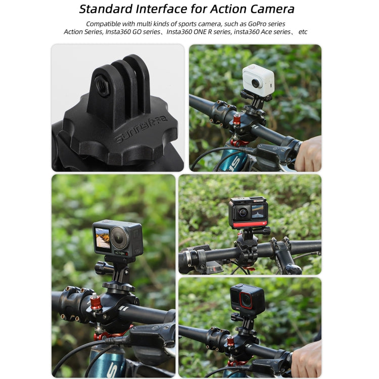 Sunnylife Sports Camera Universal Bicycle Clamp 360 Rotation 19-35mm Clip for DJI Action / Insta360 / GoPro (Black) - HoMEdemic™ 