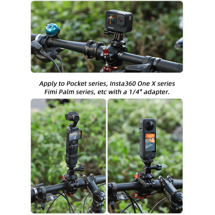 Sunnylife Sports Camera Universal Bicycle Clamp 360 Rotation 19-35mm Clip for DJI Action / Insta360 / GoPro (Black) - HoMEdemic™ 
