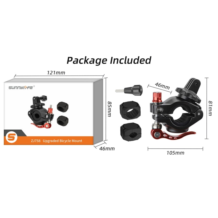 Sunnylife Sports Camera Universal Bicycle Clamp 360 Rotation 19-35mm Clip for DJI Action / Insta360 / GoPro (Black) - HoMEdemic™ 