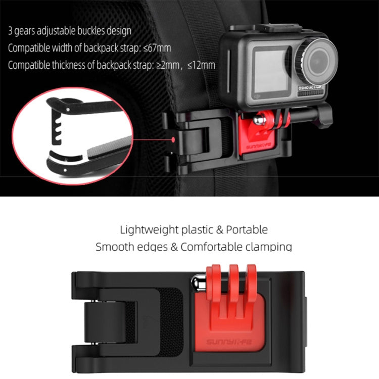 Sunnylife TY-Q9266 for Insta360 GO / DJI Osmo Action / GoPro Mount Bracket Stabilizer Backpack Clip with Screw - HoMEdemic™ 