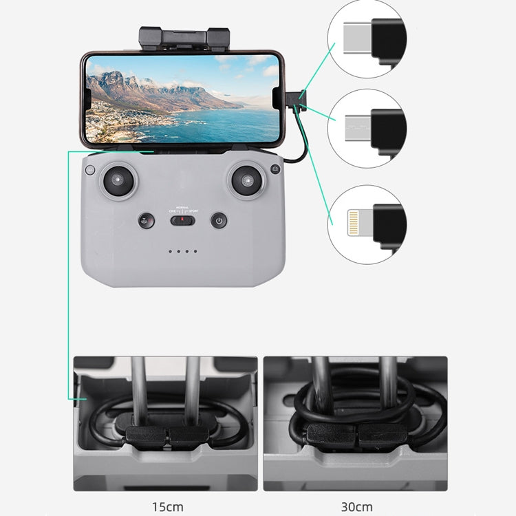 Sunnylife TY-X9304 Suitable For DJI Mavic Air 2S / DJI FPV Flight Glasses V2 / Mavic Mini2 / Osmo Pocket 2 Mobile Phone Tablet Cable 15cm Type-C to 8 Pin Cable - HoMEdemic™ 