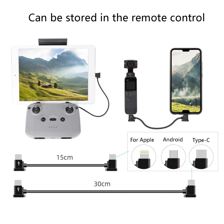 Sunnylife TY-X9304 Suitable For DJI Mavic Air 2S / DJI FPV Flight Glasses V2 / Mavic Mini2 / Osmo Pocket 2 Mobile Phone Tablet Cable 30cm Type-C to Type-C Cable - HoMEdemic™ 