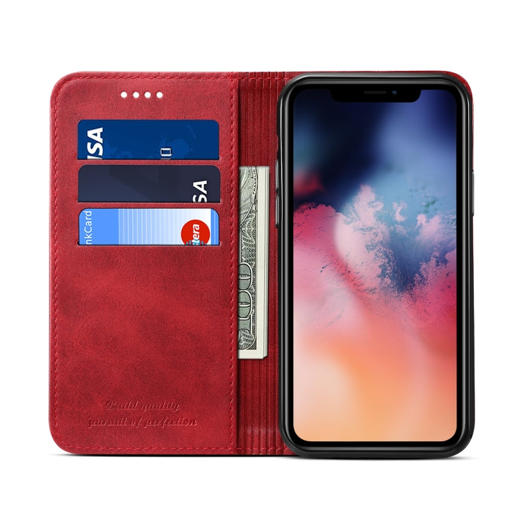Suteni Calf Texture Horizontal Flip Leather Case with Holder & Card Slots & Wallet for iPhone 11 Pro(Red) - HoMEdemic™ 