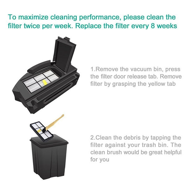 Sweeping Robot Accessories HEPA Filters for iRobot Roomba 8 / 9 Series Brushes Kits - HoMEdemic™ 