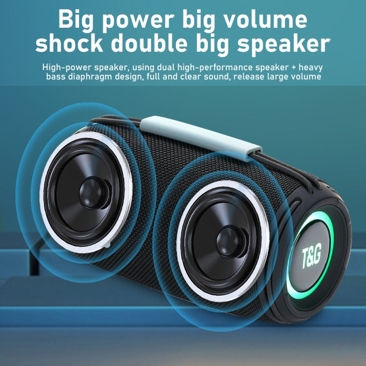 T&G TG-657 Portable Wireless 3D Stereo Subwoofer Bluetooth Speaker Support FM / LED Atmosphere Light(Blue) - HoMEdemic™ 