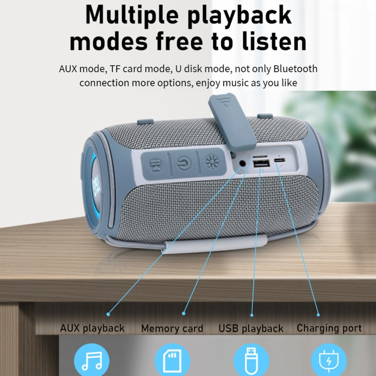 T&G TG-657 Portable Wireless 3D Stereo Subwoofer Bluetooth Speaker Support FM / LED Atmosphere Light(Blue) - HoMEdemic™ 