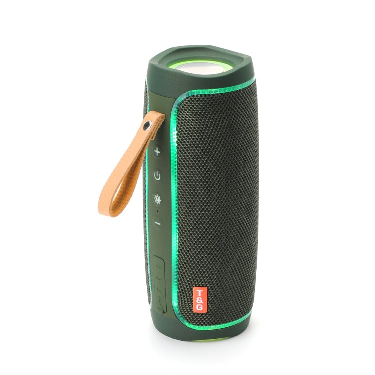 T&G TG287 LED Flashing Light Bluetooth Speaker Portable Wireless Stereo Bass Subwoofer FM / TF / USB(Green) - HoMEdemic™ 