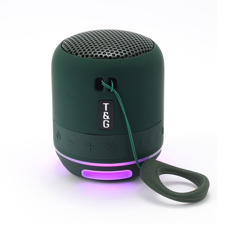 T&G TG294 TWS LED Mini Portable Wireless Stereo Sound Outdoor Speaker(Dark Green) - HoMEdemic™ 