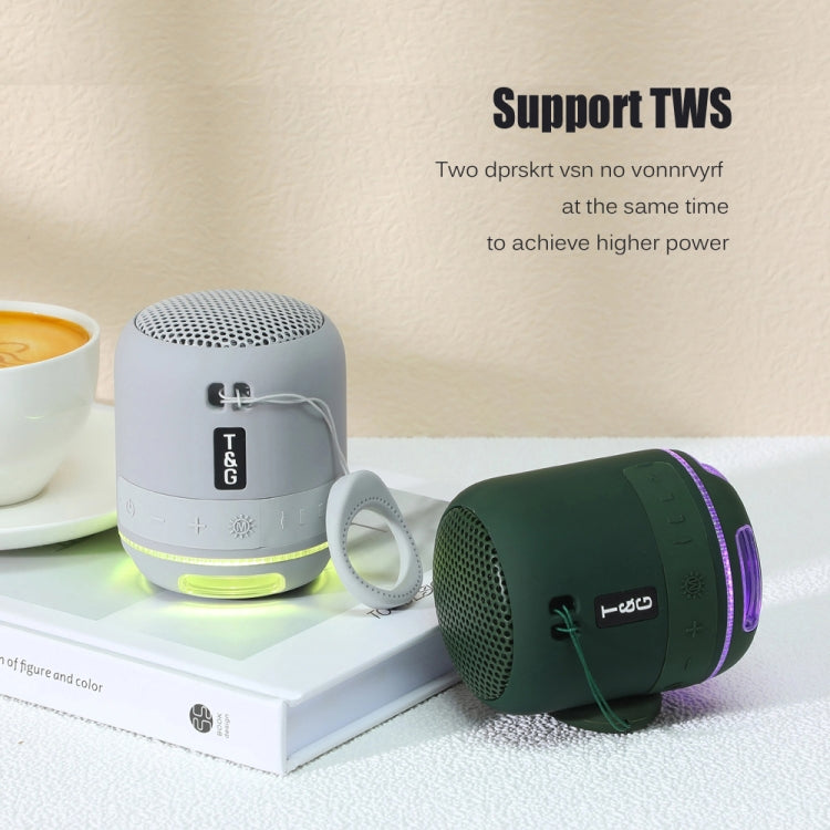 T&G TG294 TWS LED Mini Portable Wireless Stereo Sound Outdoor Speaker(Grey) - HoMEdemic™ 