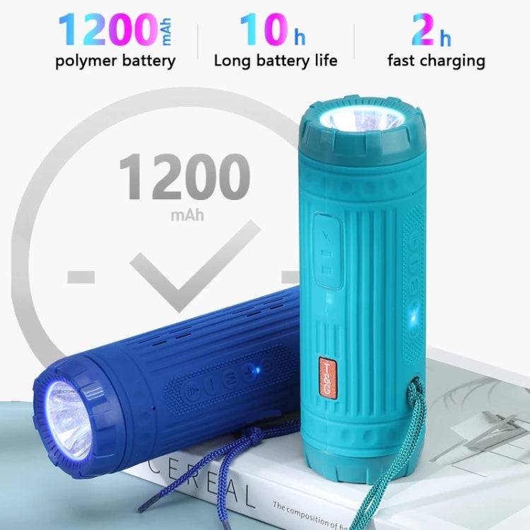 T&G TG312 LED Outdoor Portable Multifunctional Wireless Bluetooth Speaker(Peacock Blue) - HoMEdemic™ 