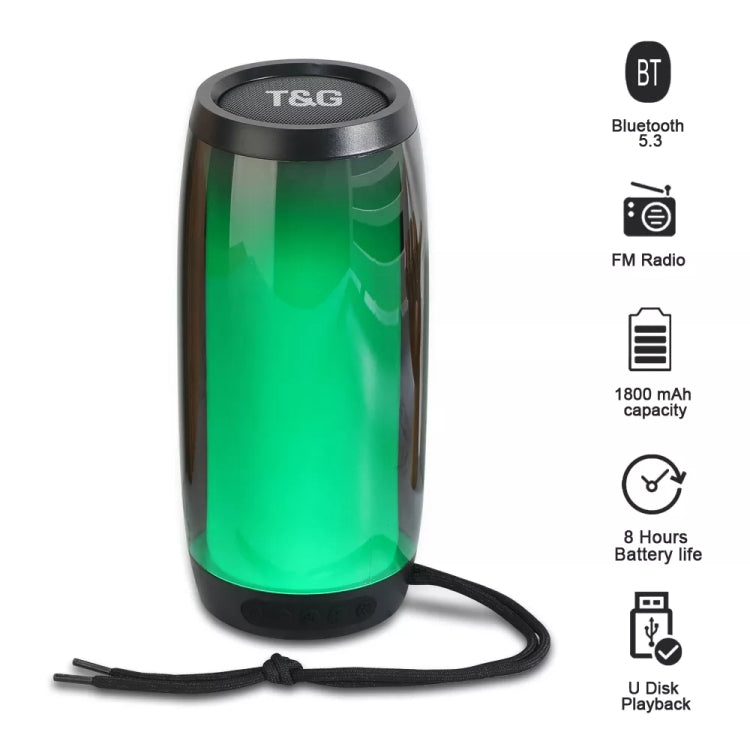 T&G TG335 1800mAh Portable Color LED Wireless Bluetooth Speaker(Blue) - HoMEdemic™ 