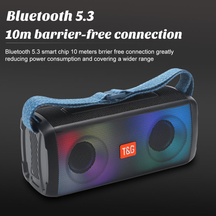 T&G TG345 Portable Outdoor Color LED Wireless Bluetooth Speaker(Blue) - HoMEdemic™ 