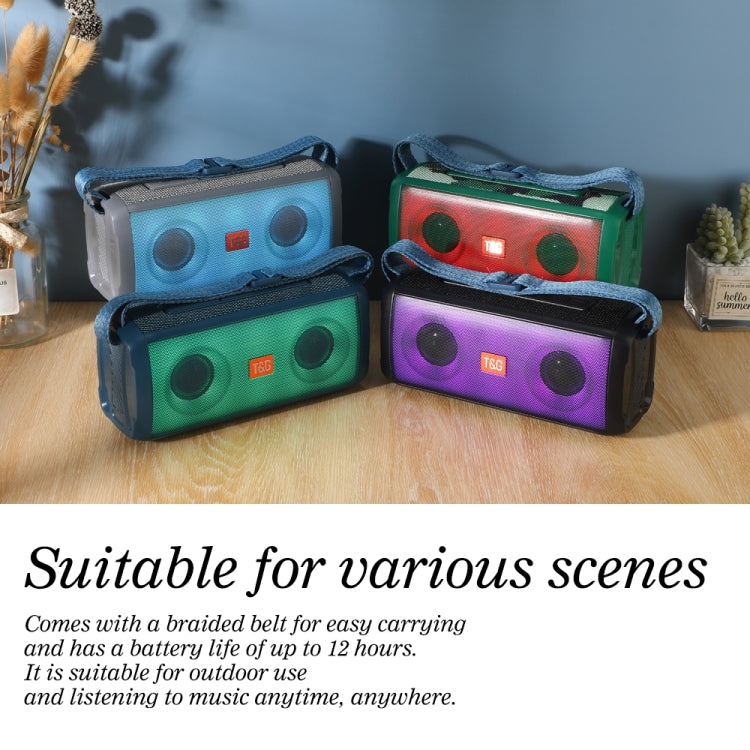 T&G TG345 Portable Outdoor Color LED Wireless Bluetooth Speaker(Green) - HoMEdemic™ 