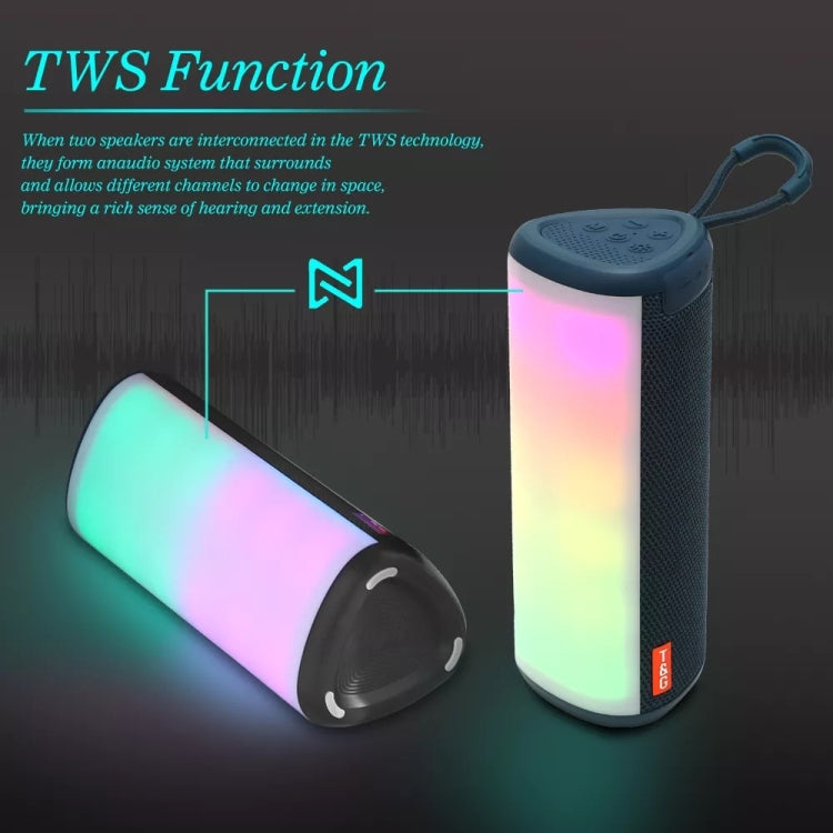 T&G TG357 Portable Wireless Bluetooth Speaker Outdoor Subwoofer with RGB Colorful Light & TWS(Blue) - HoMEdemic™ 