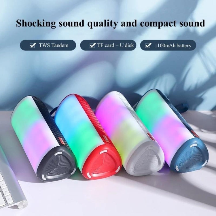 T&G TG357 Portable Wireless Bluetooth Speaker Outdoor Subwoofer with RGB Colorful Light & TWS(Blue) - HoMEdemic™ 