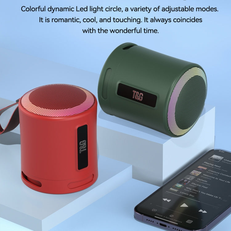 T&G TG373 Outdoor Portable LED Light RGB Multicolor Wireless Bluetooth Speaker Subwoofer(Red) - HoMEdemic™ 