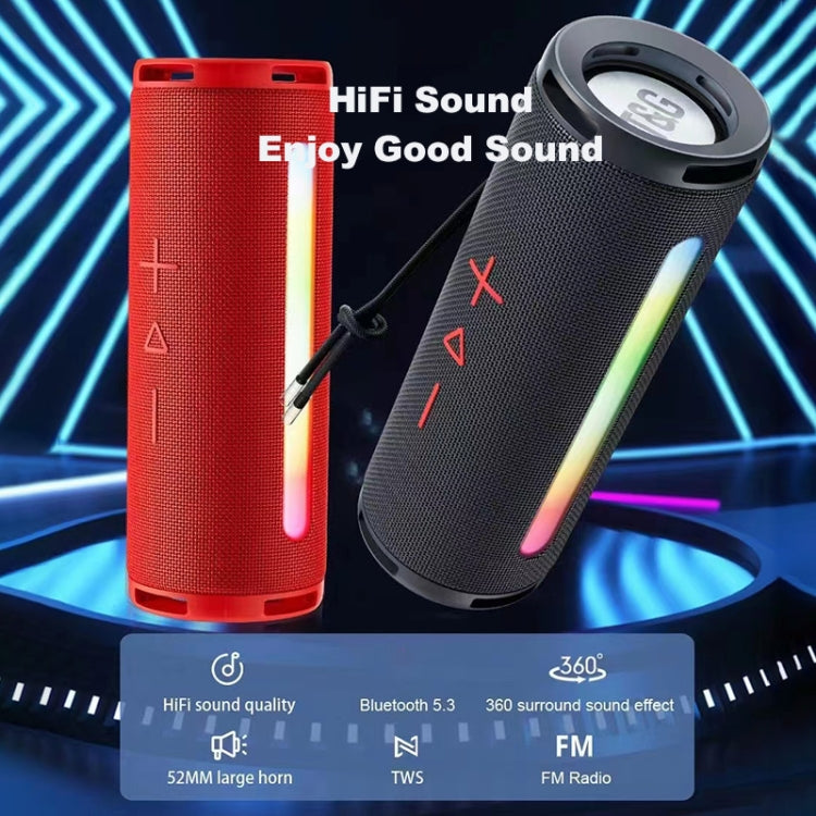 T&G TG374 Portable 3D Stereo Bluetooth Speaker Subwoofer Support FM / TF Card / RGB Light(Black) - HoMEdemic™ 