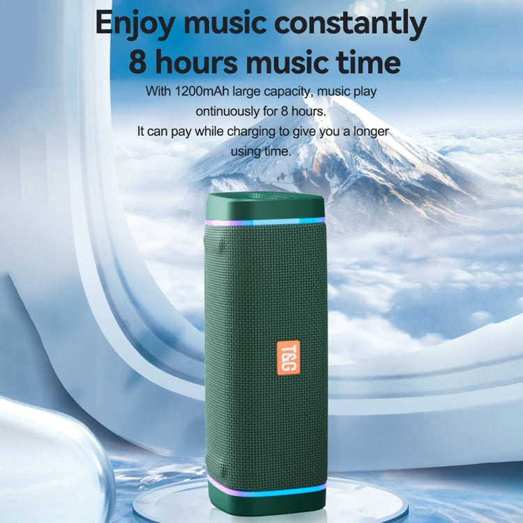 T&G TG375 Outdoor Portable LED Light RGB Wireless Bluetooth Speaker Subwoofer(Dark Green) - HoMEdemic™ 