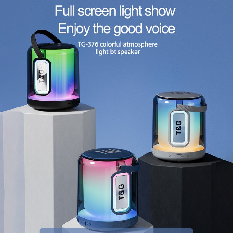 T&G TG376 360 Degree Full Screen LED Light RGB Multicolor Wireless Bluetooth Speaker Subwoofer(Blue) - HoMEdemic™ 