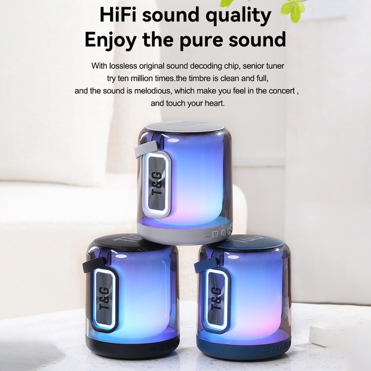 T&G TG376 360 Degree Full Screen LED Light RGB Multicolor Wireless Bluetooth Speaker Subwoofer(Blue) - HoMEdemic™ 
