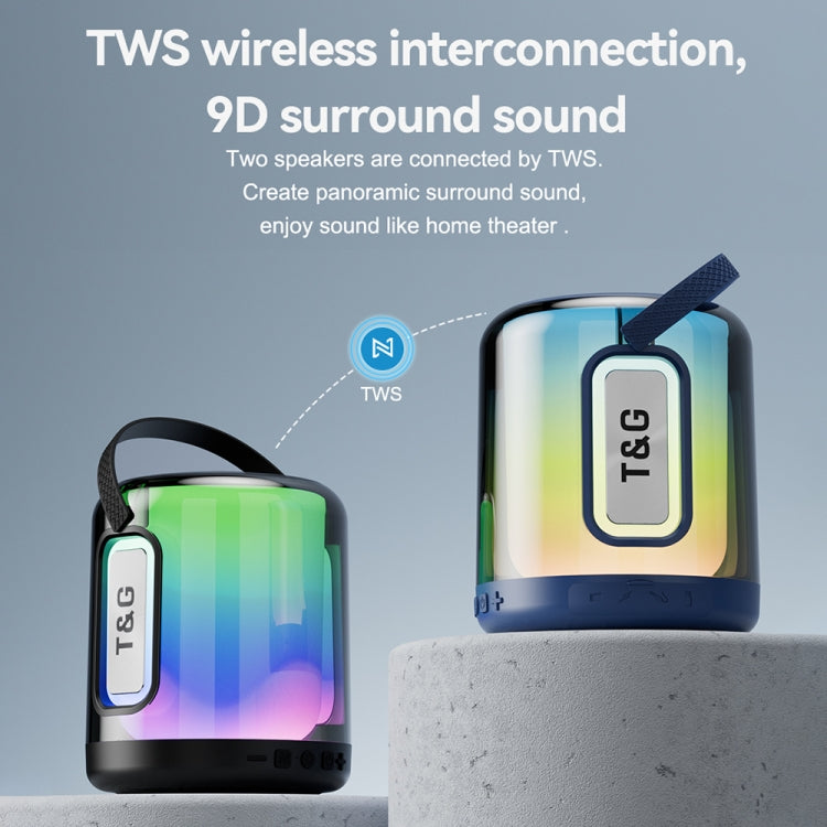 T&G TG376 360 Degree Full Screen LED Light RGB Multicolor Wireless Bluetooth Speaker Subwoofer(Grey) - HoMEdemic™ 