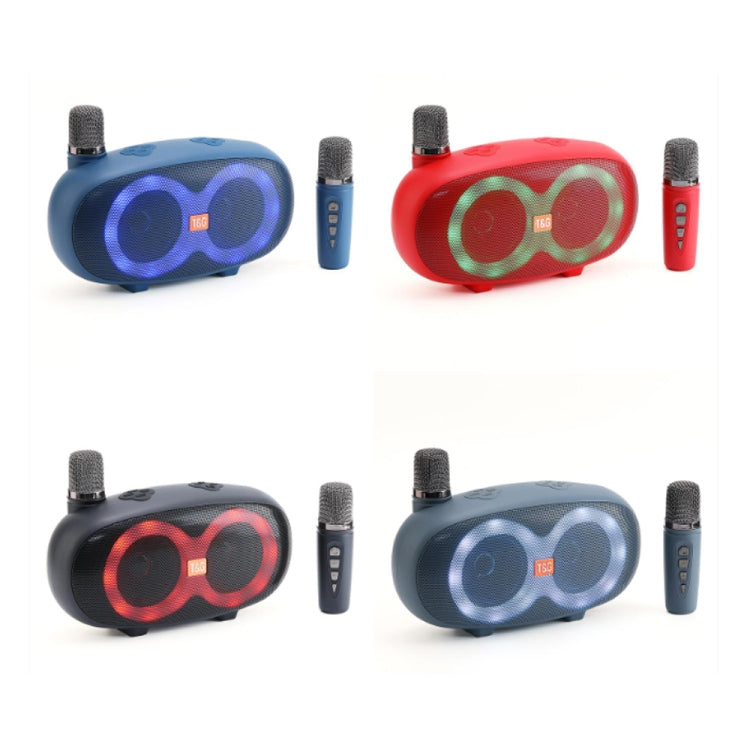 T&G TG542 LED Flash Wireless Bluetooth Karaoke Speaker with Microphone(Light Blue) - HoMEdemic™ 