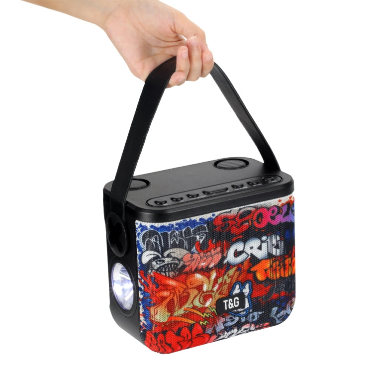 T&G TG545DK Home Handheld Dual-microphone KTV Wireless Bluetooth Speaker with Flashlight(Graffiti) - HoMEdemic™ 