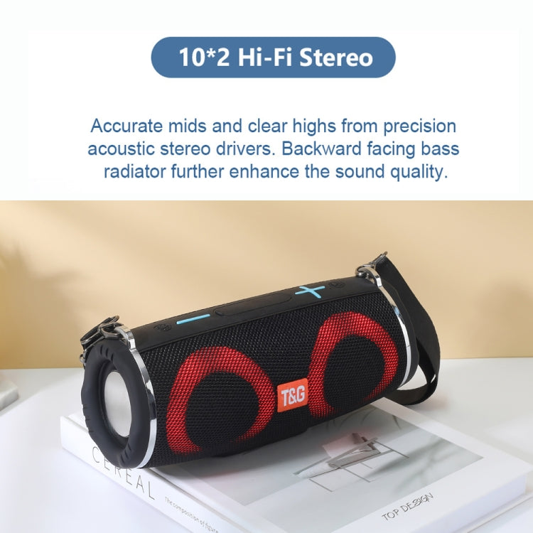 T&G TG642 RGB Light Waterproof  Portable Bluetooth Speaker Support FM / TF Card(Black) - HoMEdemic™ 