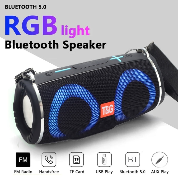 T&G TG642 RGB Light Waterproof  Portable Bluetooth Speaker Support FM / TF Card(Blue) - HoMEdemic™ 