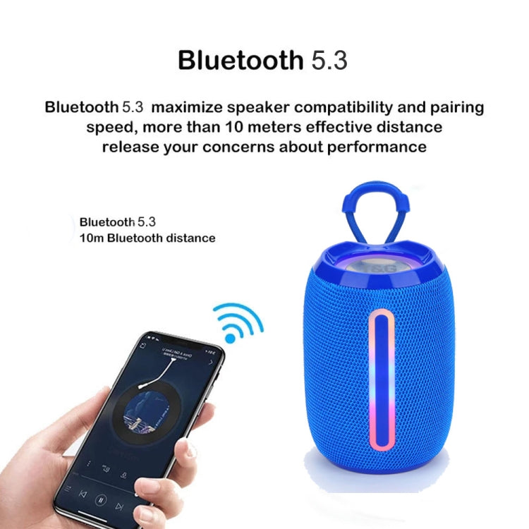 T&G TG653 TWS LED Mini Portable Wireless Stereo Sound Outdoor Speaker(Blue) - HoMEdemic™ 
