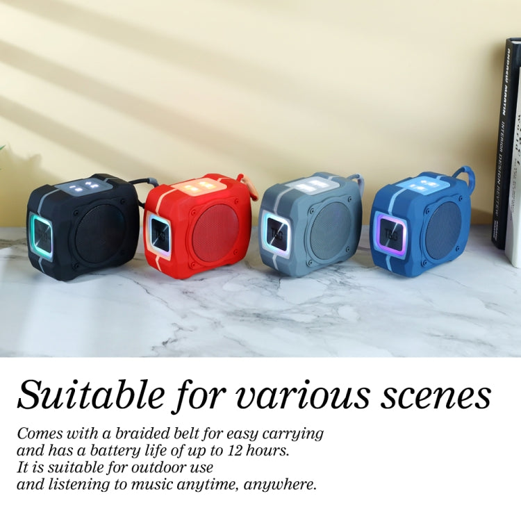 T&G TG661 Colorful LED Portable Outdoor Wireless Bluetooth Speaker(Grey) - HoMEdemic™ 