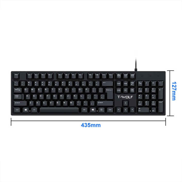 T-WOLF 104-keys USB Computer Office Home Wired Keyboard(T15) - HoMEdemic™ 