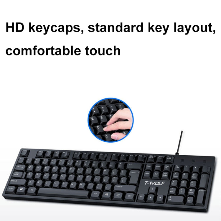 T-WOLF 104-keys USB Computer Office Home Wired Keyboard(T15) - HoMEdemic™ 