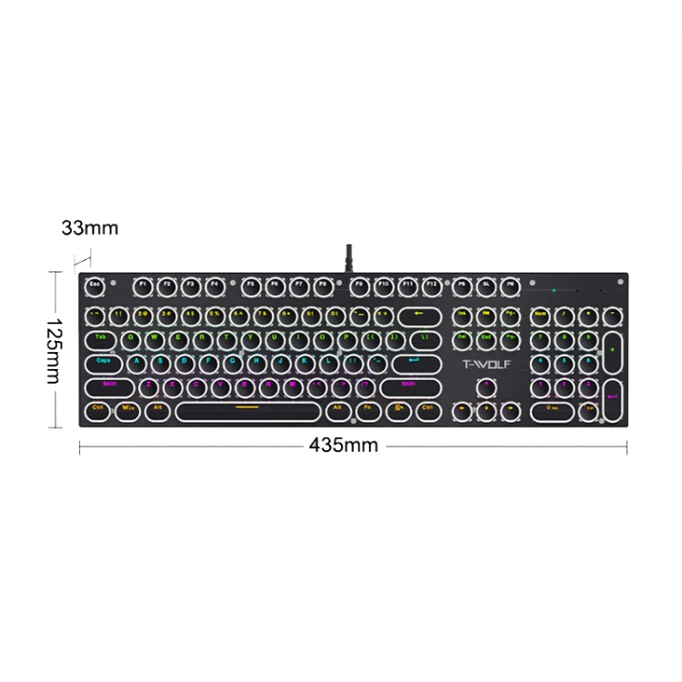T-WOLF T75 104 Keys Adjustable RGB Light Computer Game Wired Mechanical Keyboard(Black) - HoMEdemic™ 