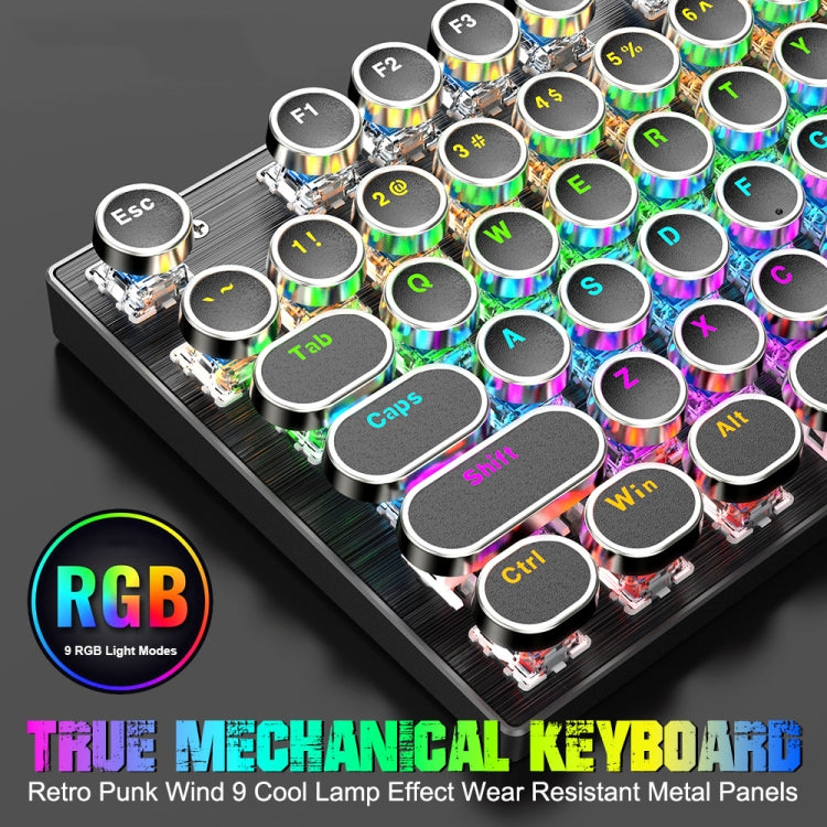 T-WOLF T75 104 Keys Adjustable RGB Light Computer Game Wired Mechanical Keyboard(Black) - HoMEdemic™ 