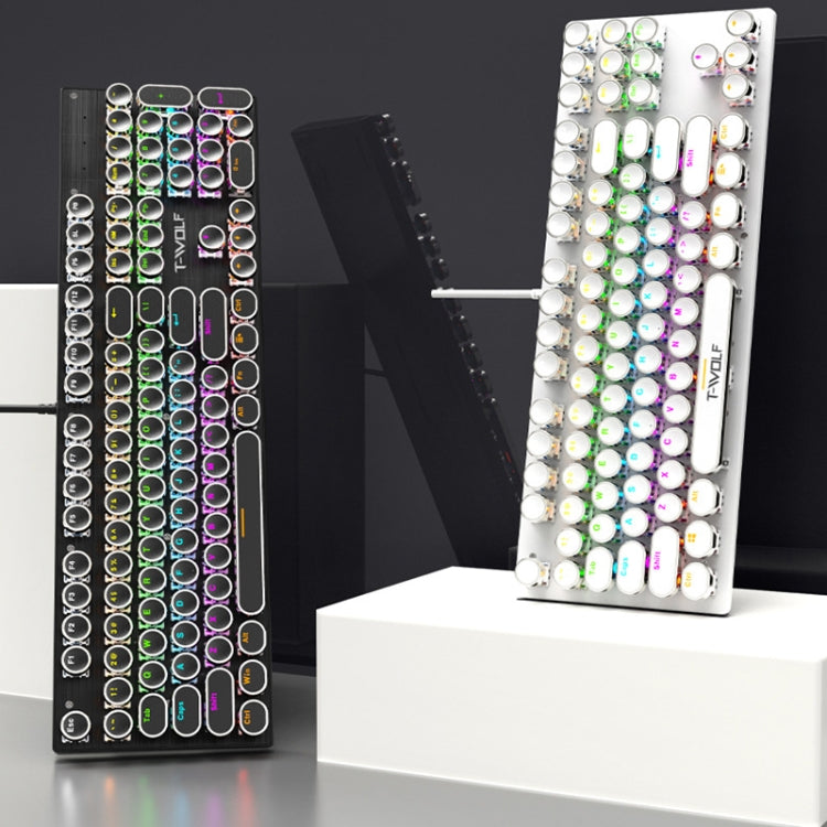 T-WOLF T75 104 Keys Adjustable RGB Light Computer Game Wired Mechanical Keyboard(Black) - HoMEdemic™ 