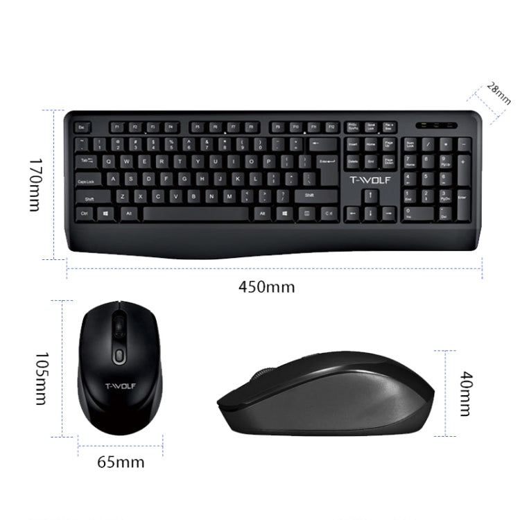 T-WOLF TF-100 2.4G Bluetooth Laptop Office Wireless Keyboard and Mouse Set(Set) - HoMEdemic™ 
