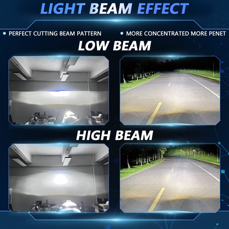 T02 1 Pair 2.5 inch Car Bifocal LED Lens Headlight, Left Driving(Black) - HoMEdemic™ 