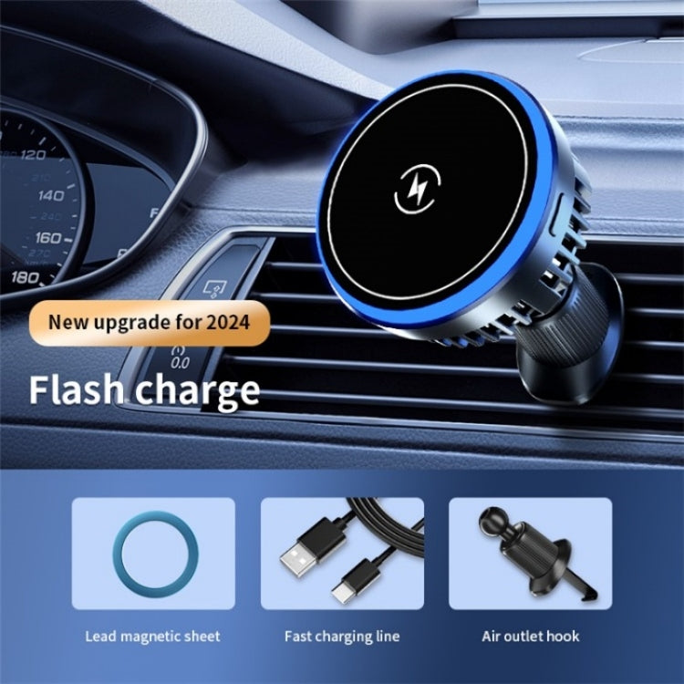 T1 With RGB Light Semiconductor Refrigeration Car Air Outlet Magnetic Wireless Charger - HoMEdemic™ 