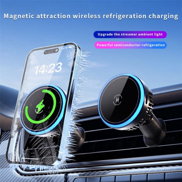 T1 With RGB Light Semiconductor Refrigeration Car Air Outlet Magnetic Wireless Charger - HoMEdemic™ 