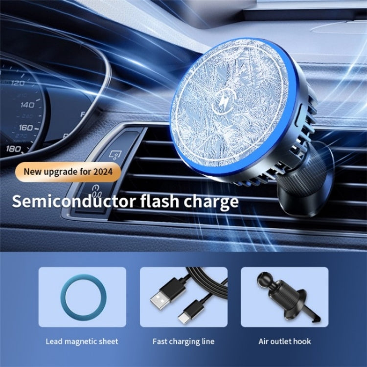 T2 Vehicle Air Vent Phone Charging Stand Magnetic Wireless Colorful Light Charger - HoMEdemic™ 
