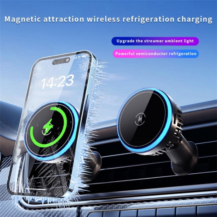 T2 Vehicle Air Vent Phone Charging Stand Magnetic Wireless Colorful Light Charger - HoMEdemic™ 