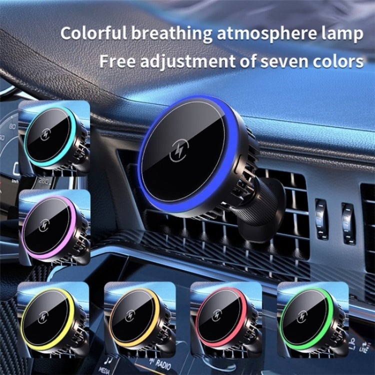T2 Vehicle Air Vent Phone Charging Stand Magnetic Wireless Colorful Light Charger - HoMEdemic™ 