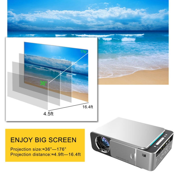 T6 3500ANSI Lumens 1080P LCD Mini Theater Projector, Standard Version, US Plug, Standard Version US Plug - HoMEdemic™ 