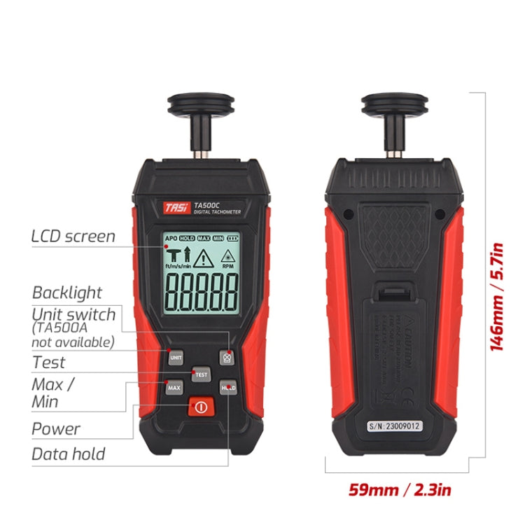 TASI TA500A Optical Measurement Laser Tachometer Digital Display Measuring Speed Meter - HoMEdemic™ 