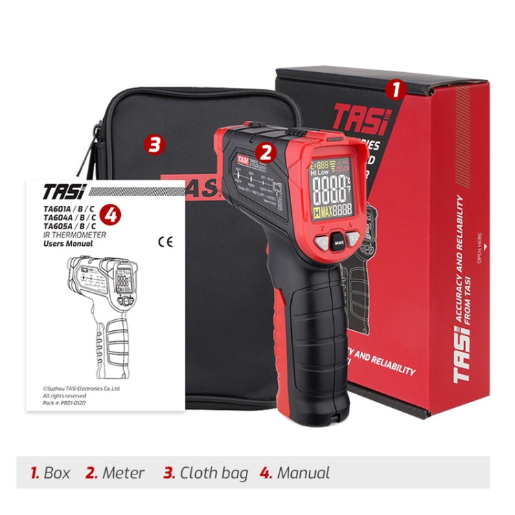 TASI TA601C -50-880 Degrees Celsius Infrared Thermometer Electronic Color Screen Thermometer - HoMEdemic™ 